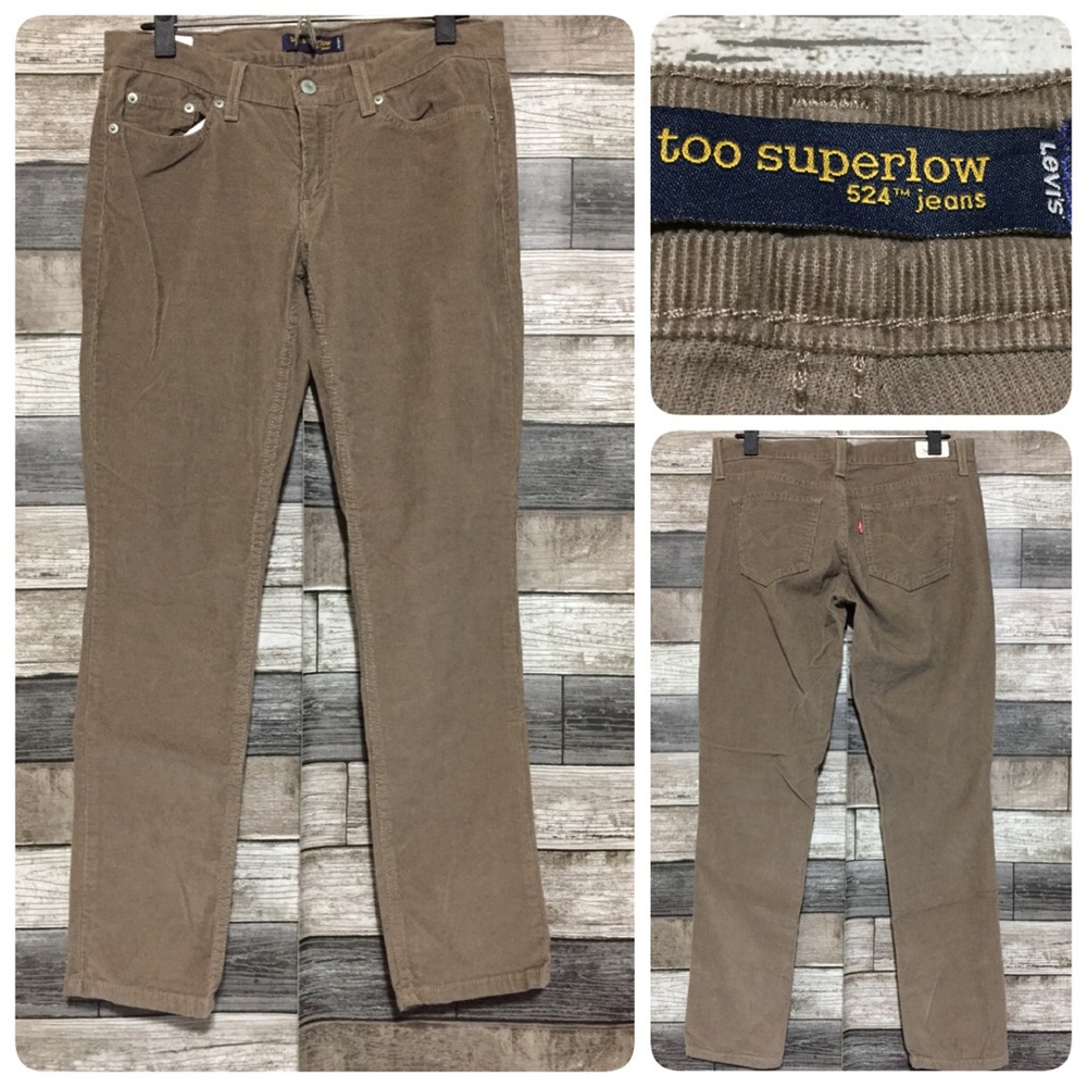 Levi’s 524 Too Superlow Corduroy Pants Women’s 29x30 Brown Stretch